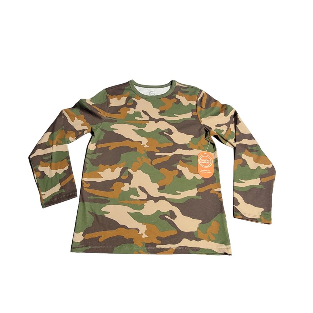 Wonder Nation Boy's XL (14-16) Long Sleve Shirt Camo